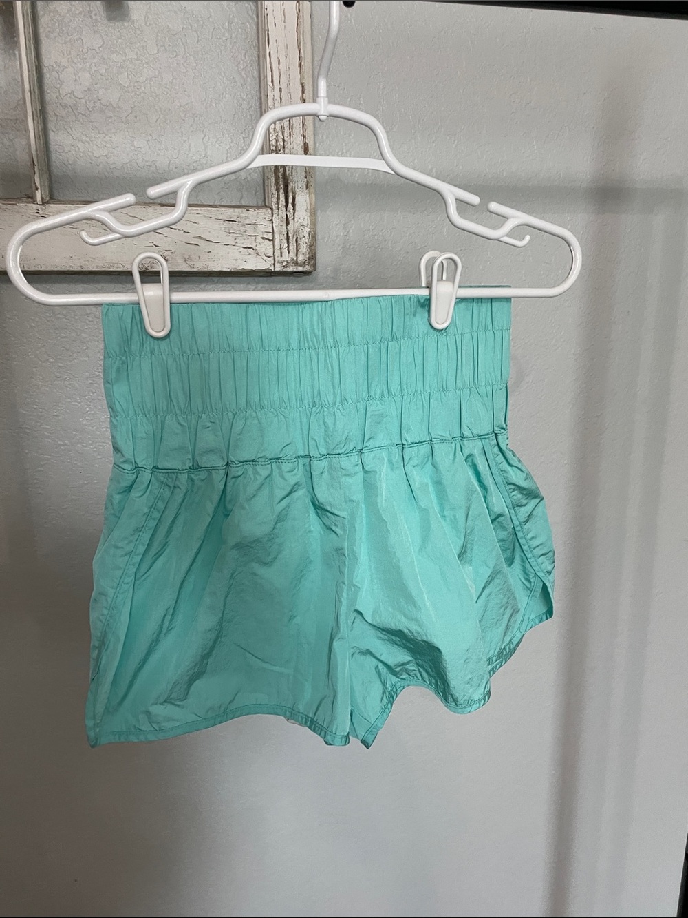 Aqua High-Waist Smocked Shorts
